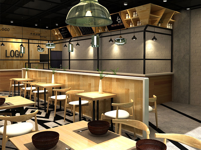 牛肉湯面館餐飲店裝修設(shè)計(jì)效果圖