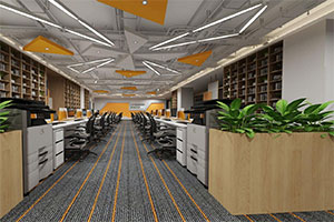 1300方辦公室裝修設(shè)計(jì)全景圖