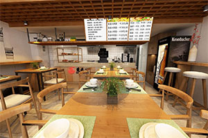 小型中式面館裝修設計全景效果圖