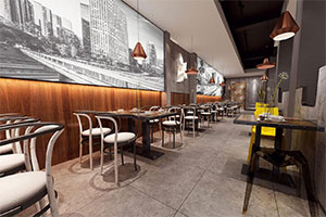 簡約現代餐廳裝修設計全景案例