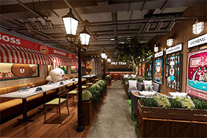 卡通餐廳裝修設計全景效果圖