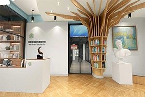 文化藝術培訓學校大廳裝修效果圖