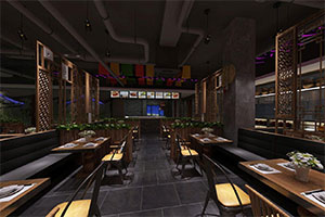 大型工業(yè)風(fēng)餐飲店裝修設(shè)計(jì)全景案例