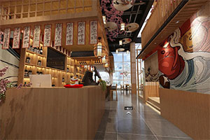 商業(yè)日式餐廳裝修設計全景案例